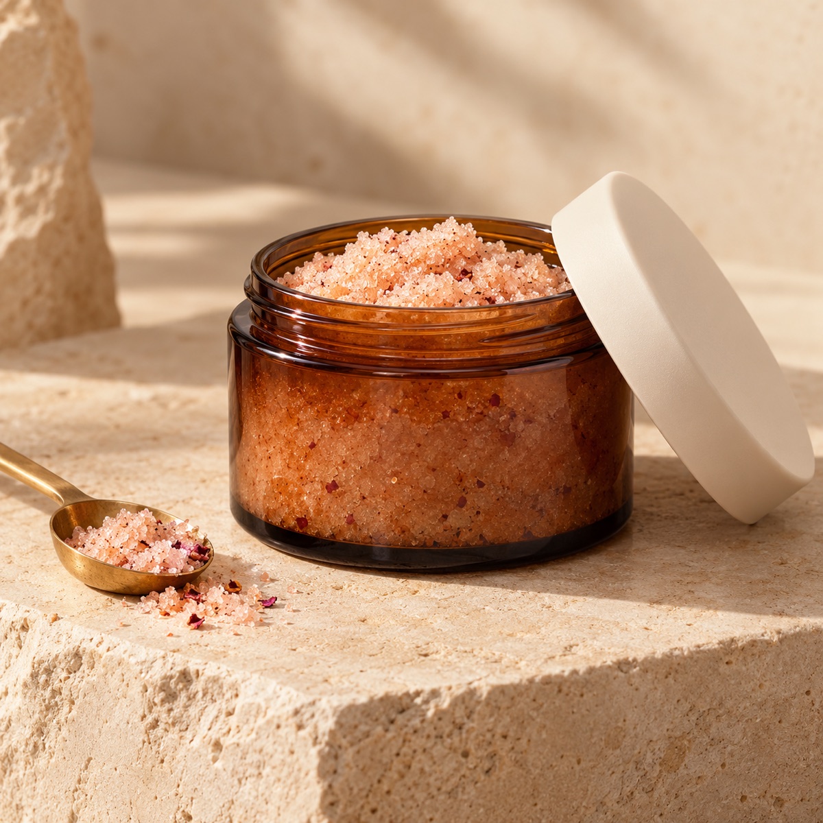 Confezione illustrativa di Rose Mineral Body Polish